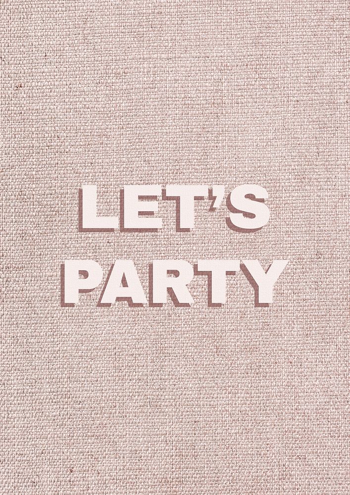 Let's party message vector typography word