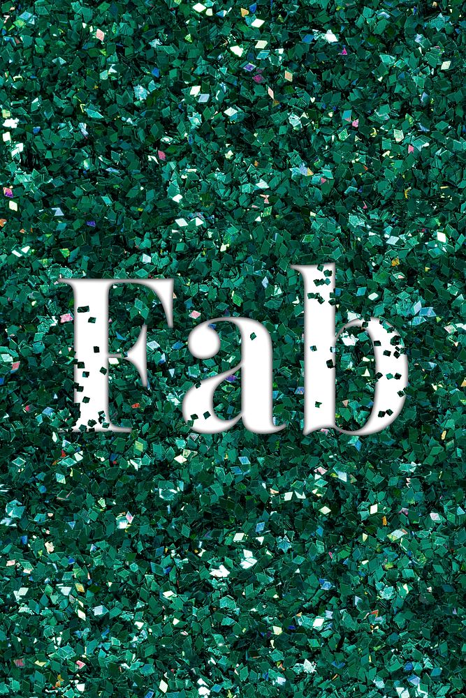 Fab glittery text typography word