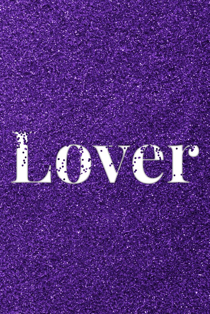 Lover glittery typography word text