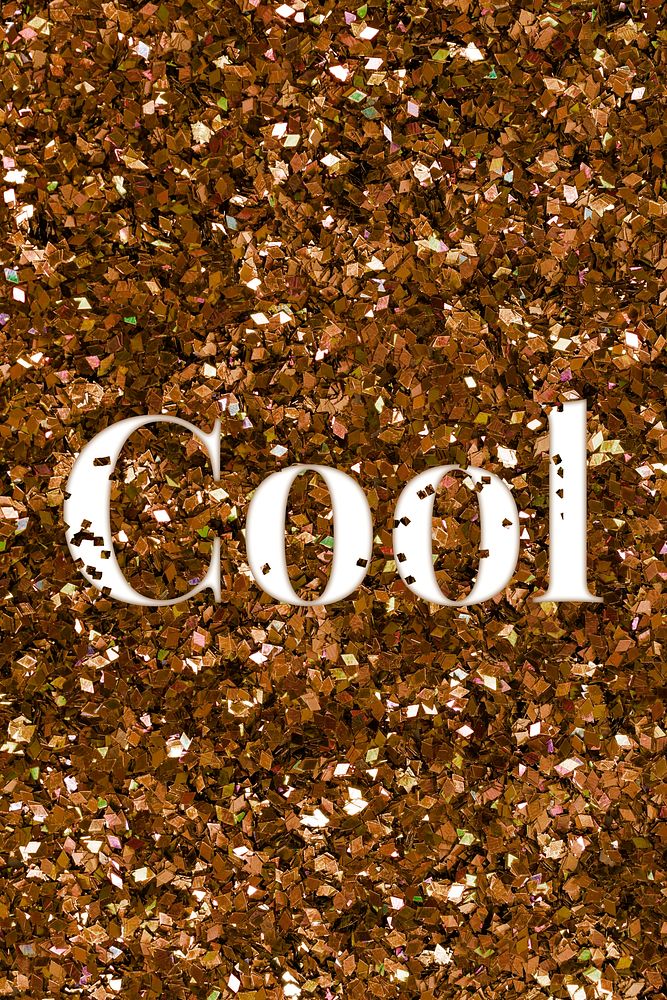 Glittery cool typography word text