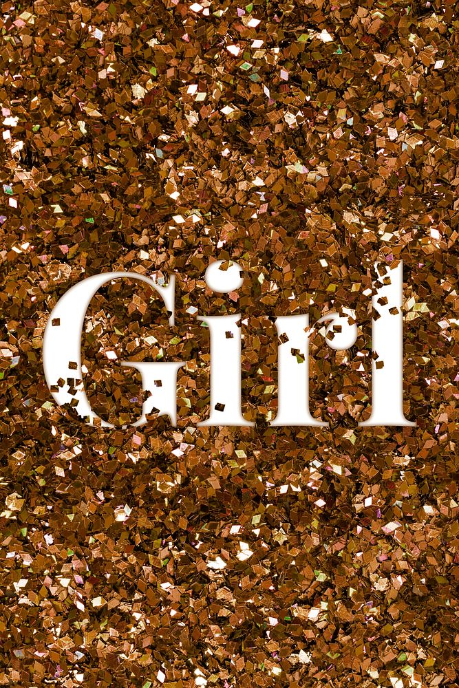 Girl glittery message typography word