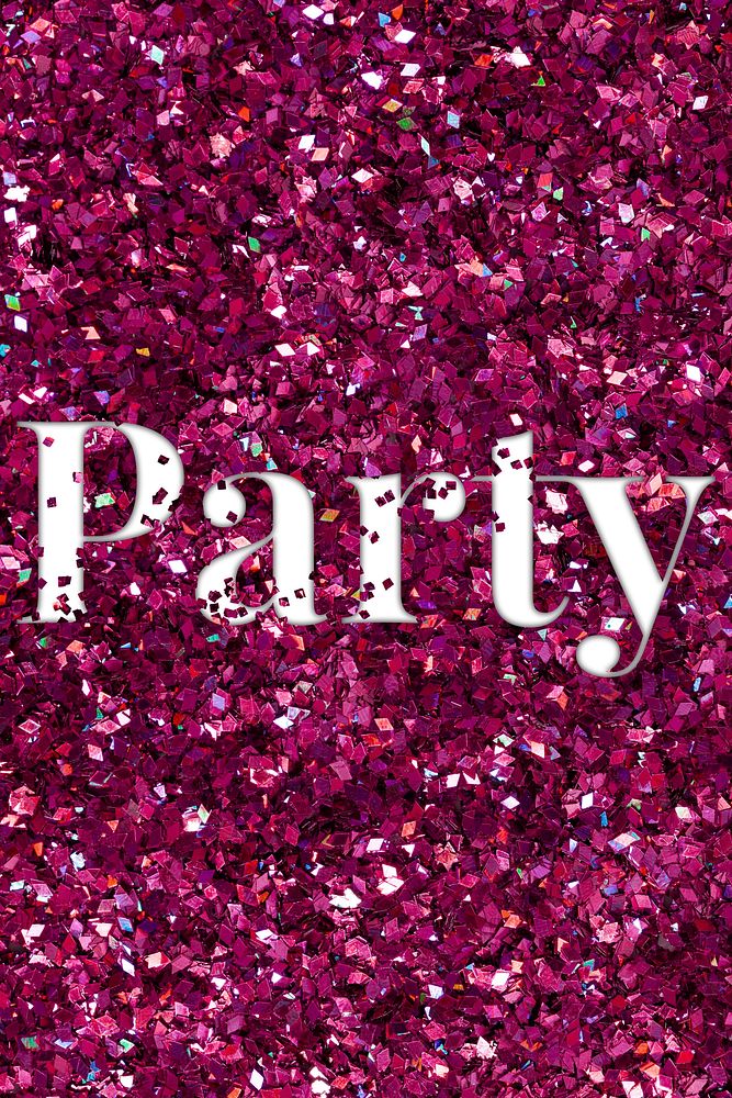 Party glittery typography text