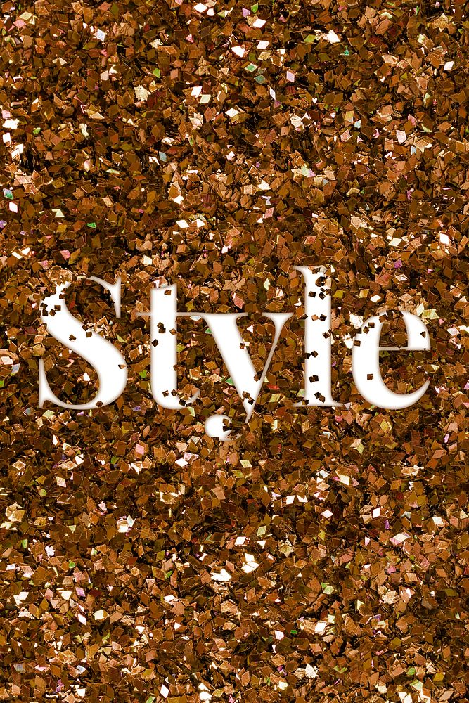 Style glittery message typography word
