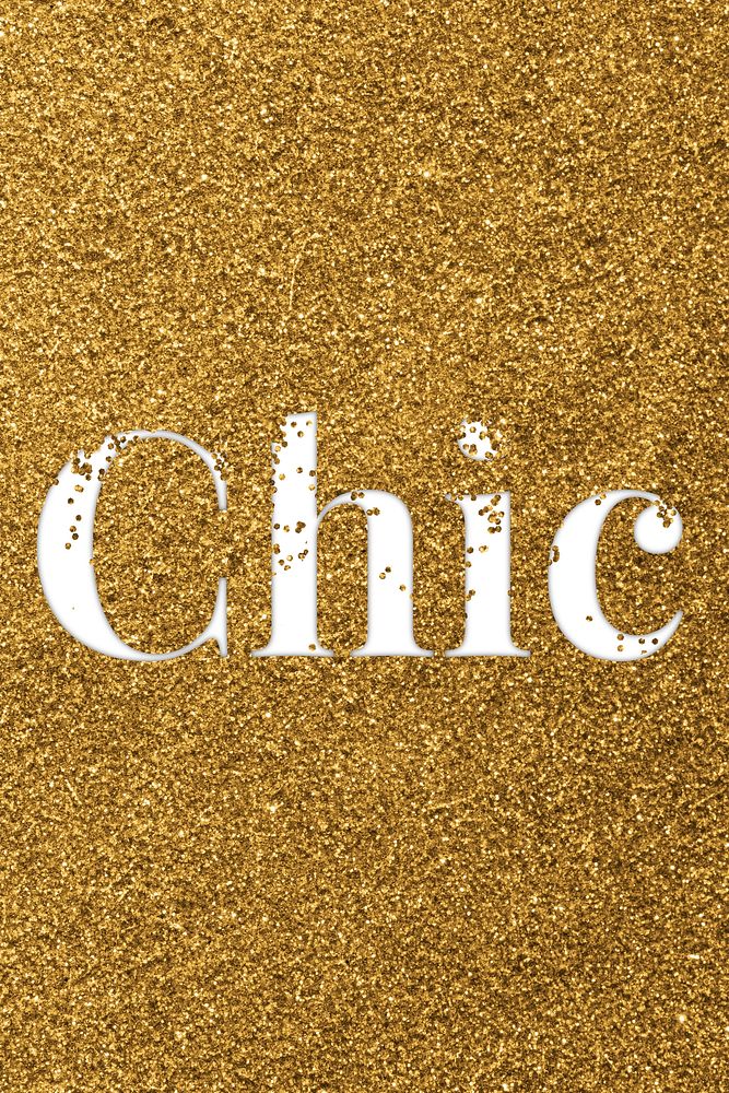 Glittery chic text typography word
