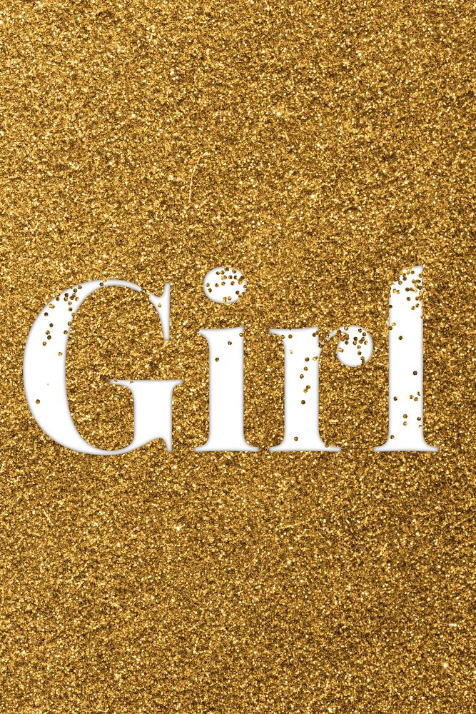 Girl glittery typography word