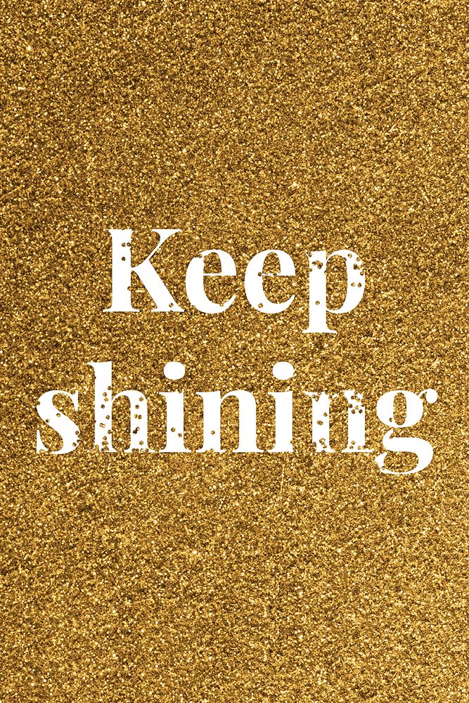 Vector gold keep shining word text typography