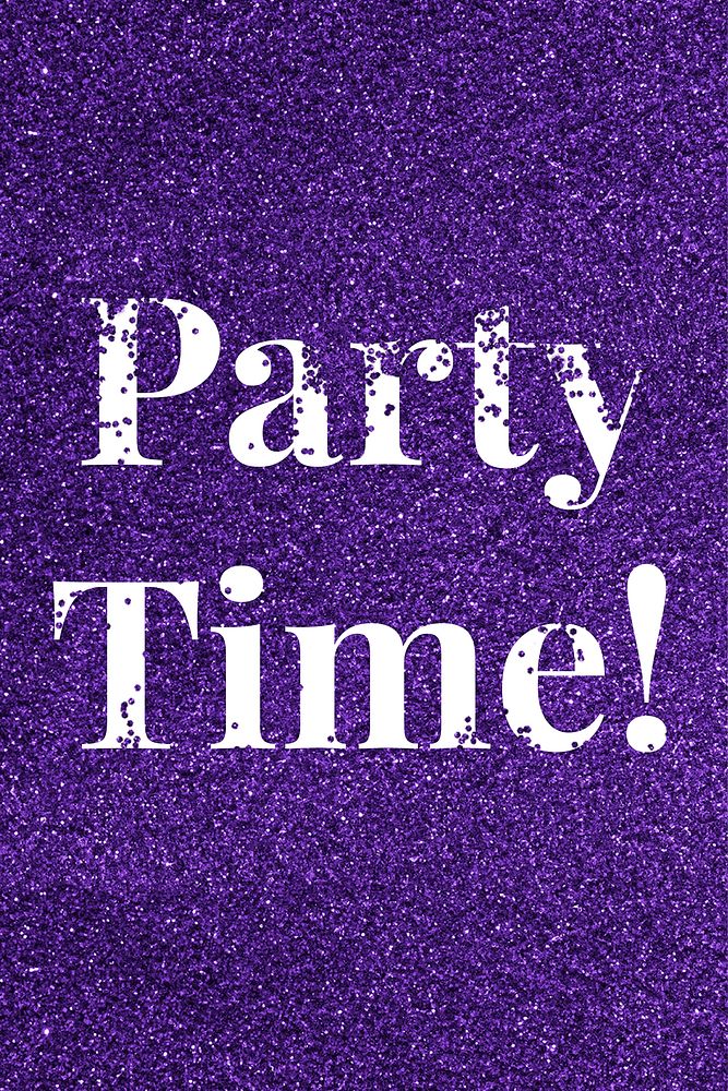 Party time glitter vector word text typography