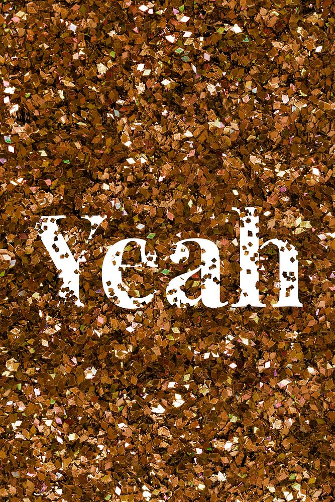 Yeah psd word text glitter typography