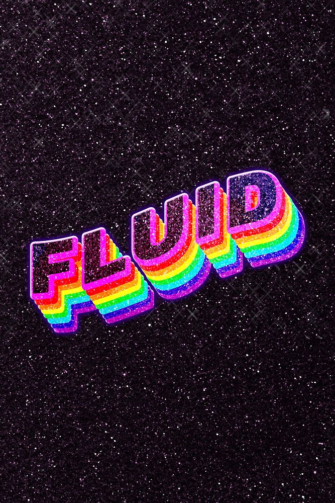 Fluid rainbow text 3d font