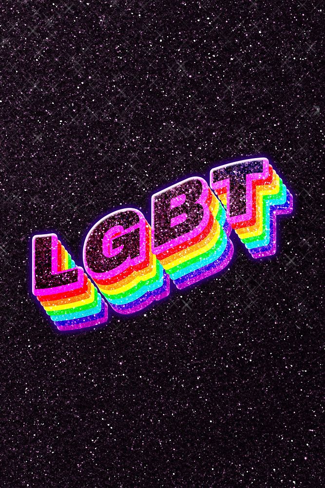 Lgbt 3d rainbow font typography 