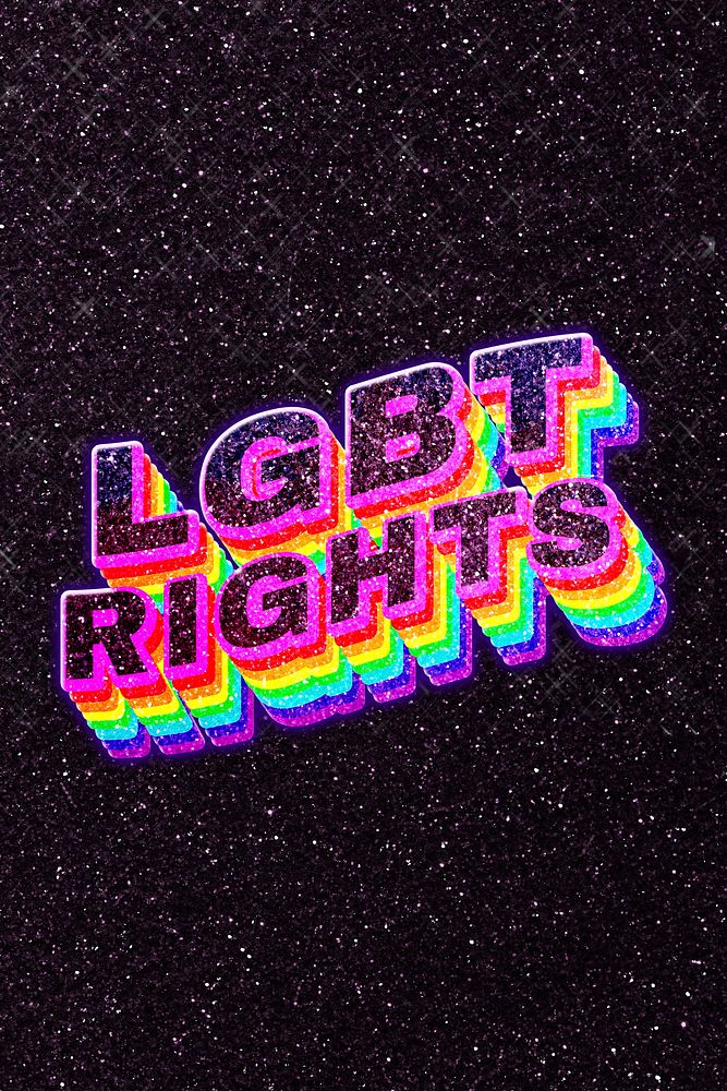 Lgbt rights rainbow 3d text