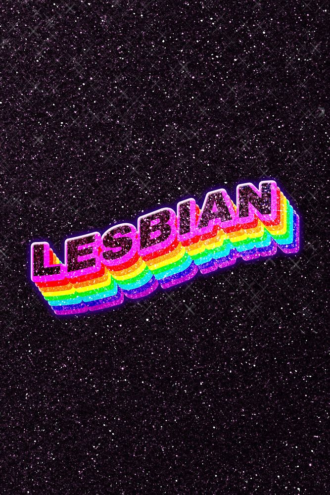 Lesbian word rainbow 3d text