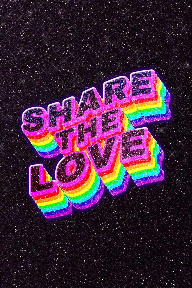 Share this love 3d typography