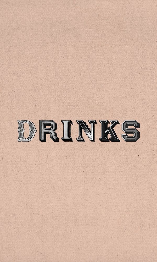 Drinks  word clipart vintage typography