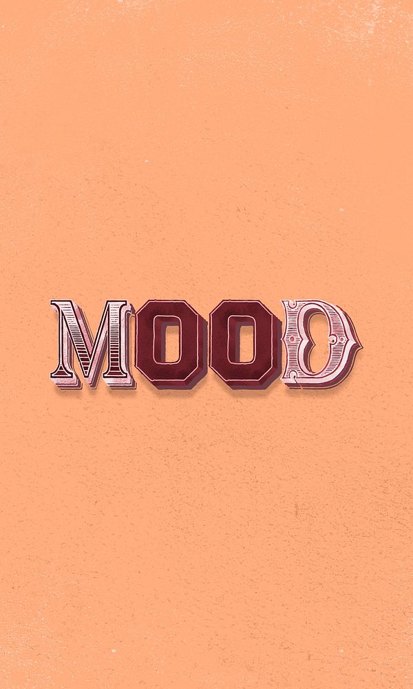 Mood word clipart vintage typography