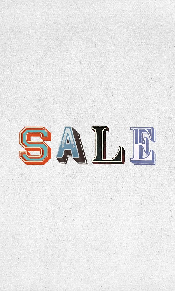 Sale word clipart vintage typography
