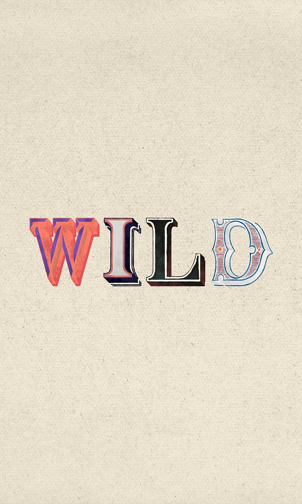 Wild 3d decorative word illustration 