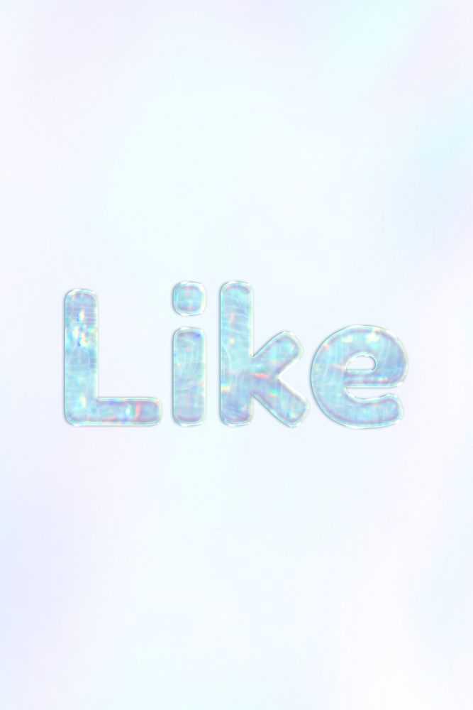 Like text holographic word art pastel gradient typography