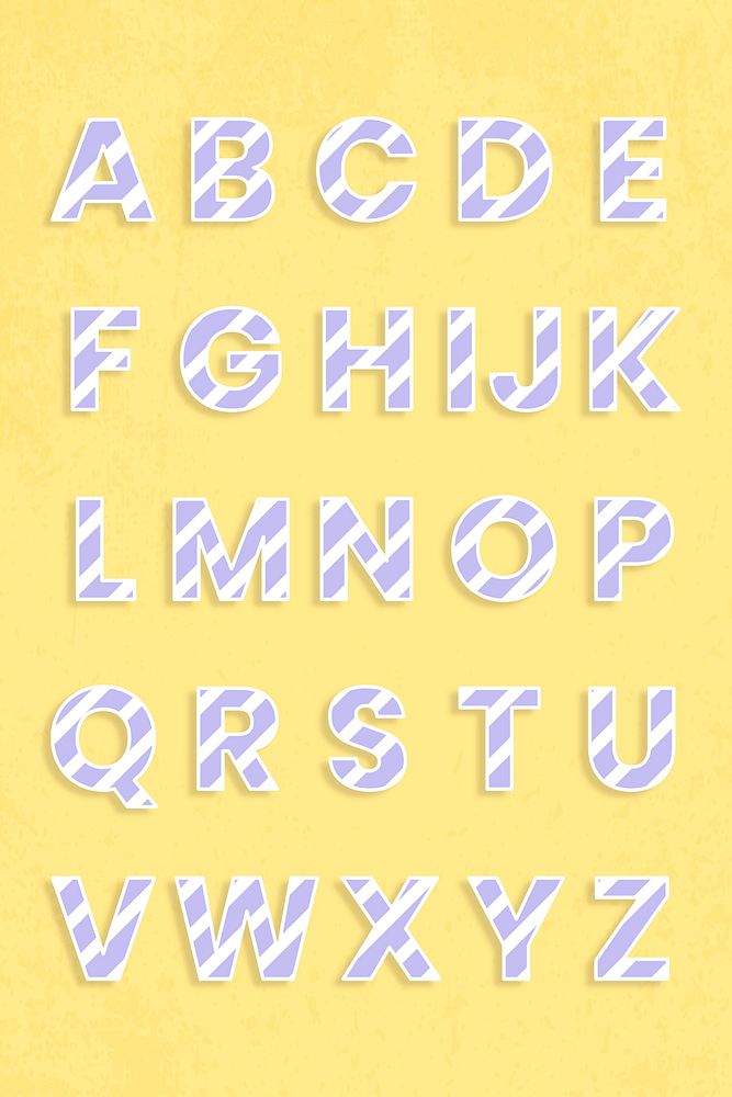 Abc letter set typography psd
