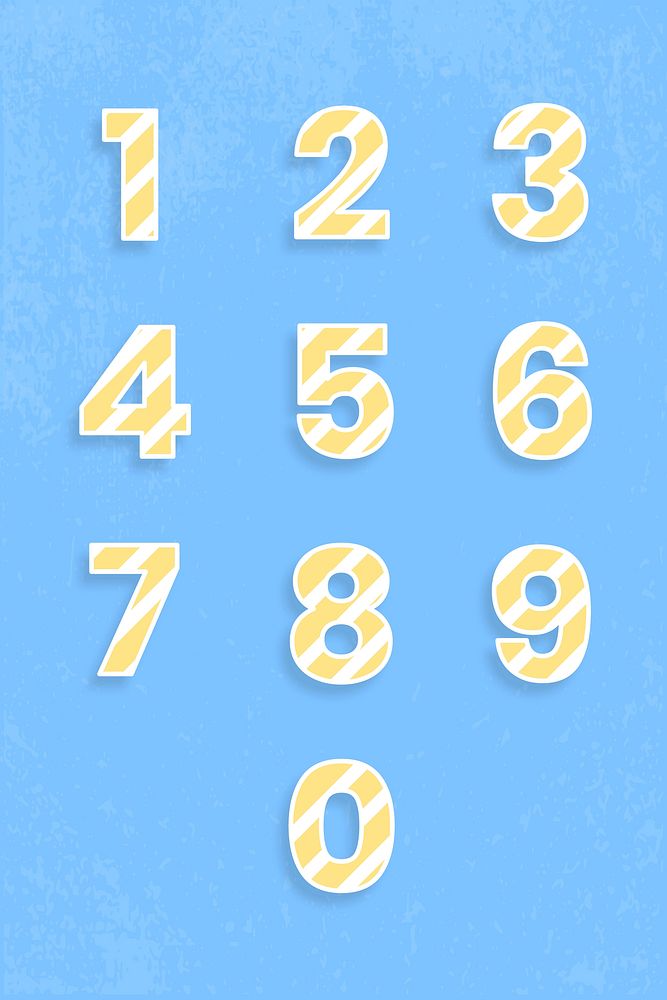 Number font collection graphic vector