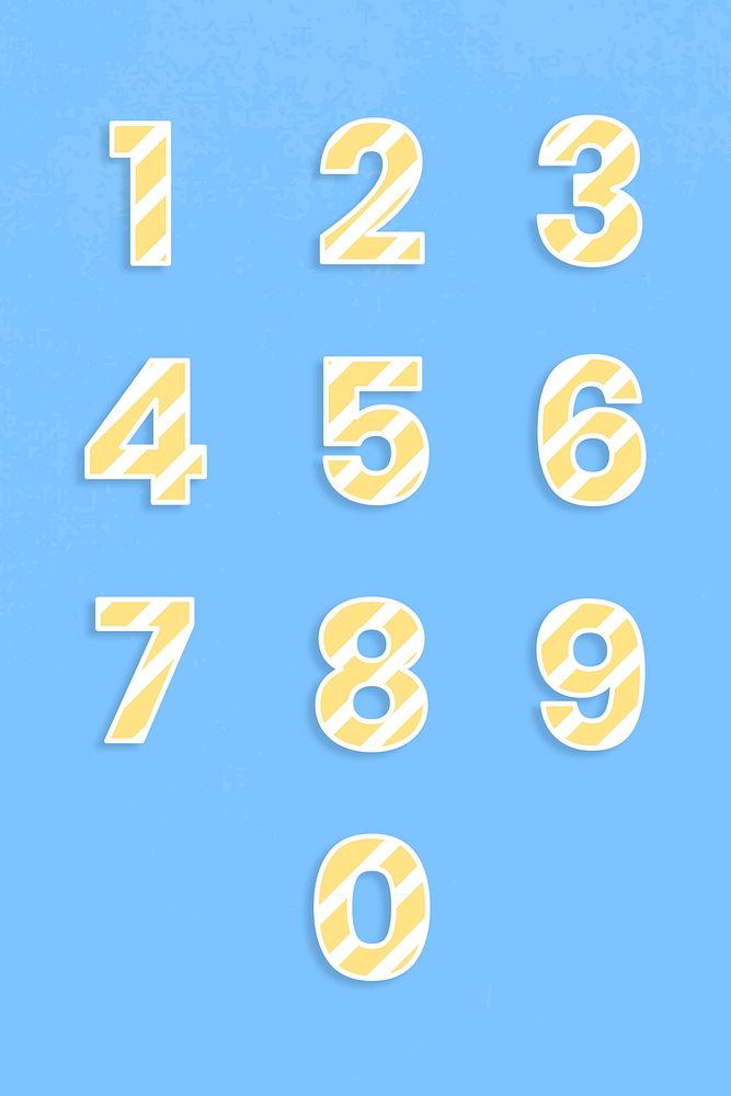 Number font collection graphic psd