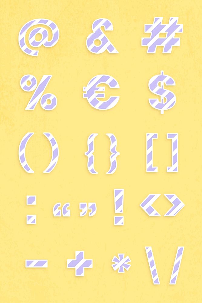 Sign font set illustration vector stripe pattern