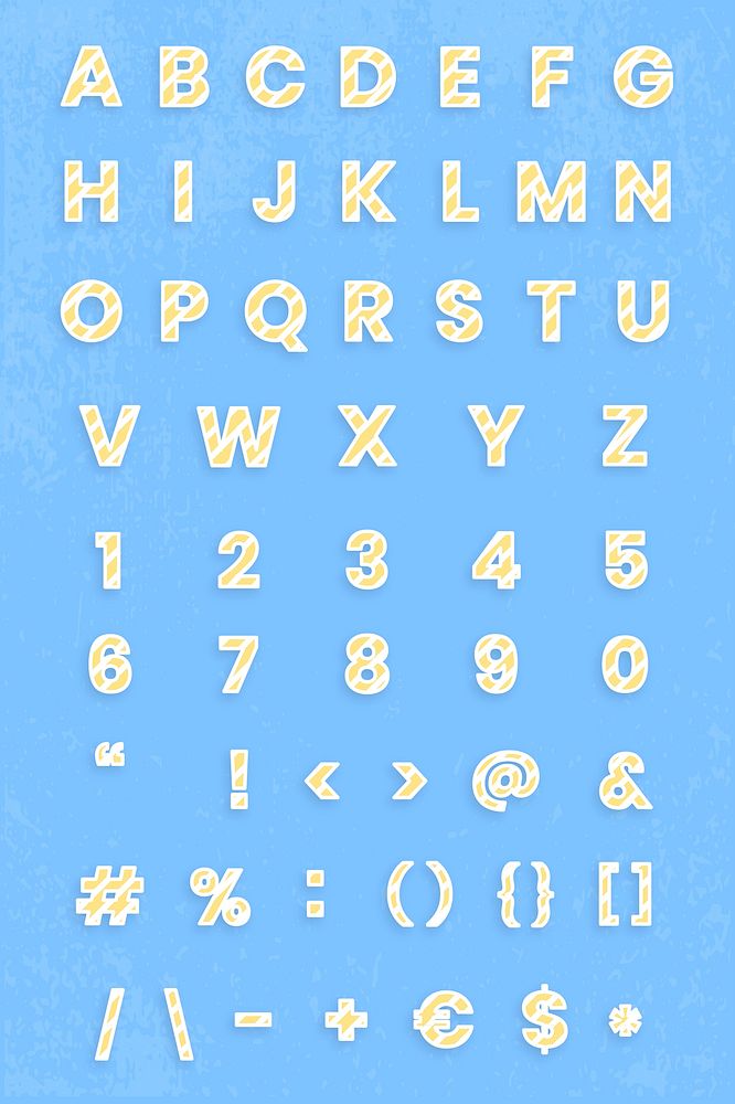 Letter number sign set vector