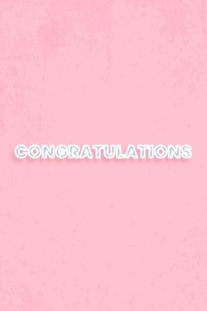 Congratulations word vector stripe font block letter typography