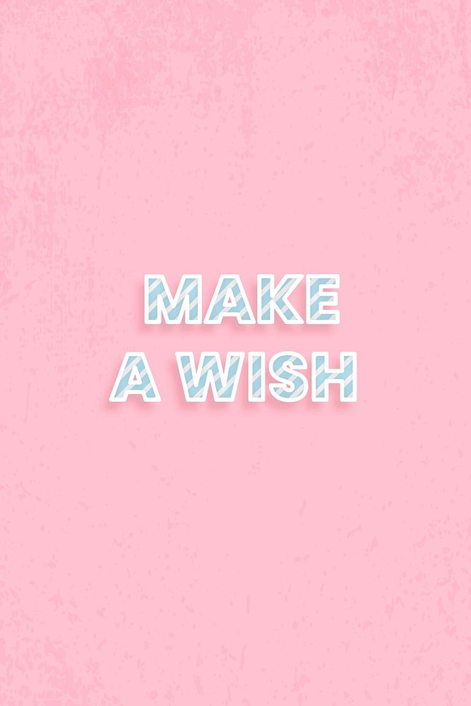 Make a wish word vector stripe font typography vector