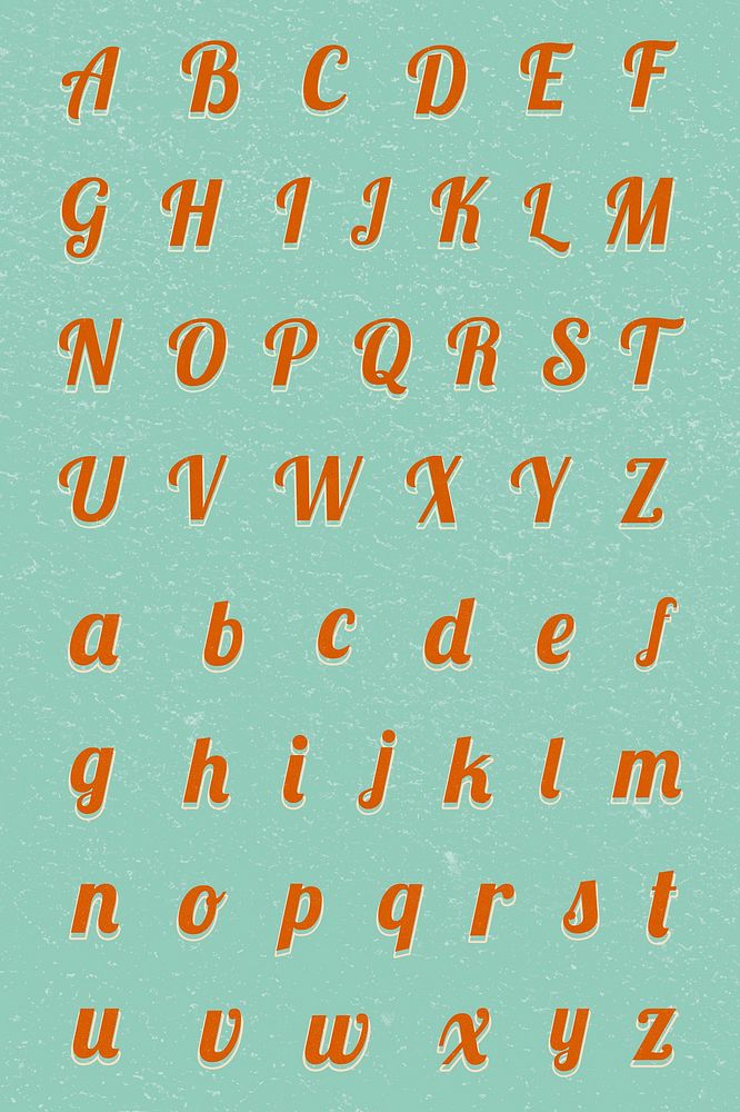A-Z psd retro alphabet bold fonts lettering typography