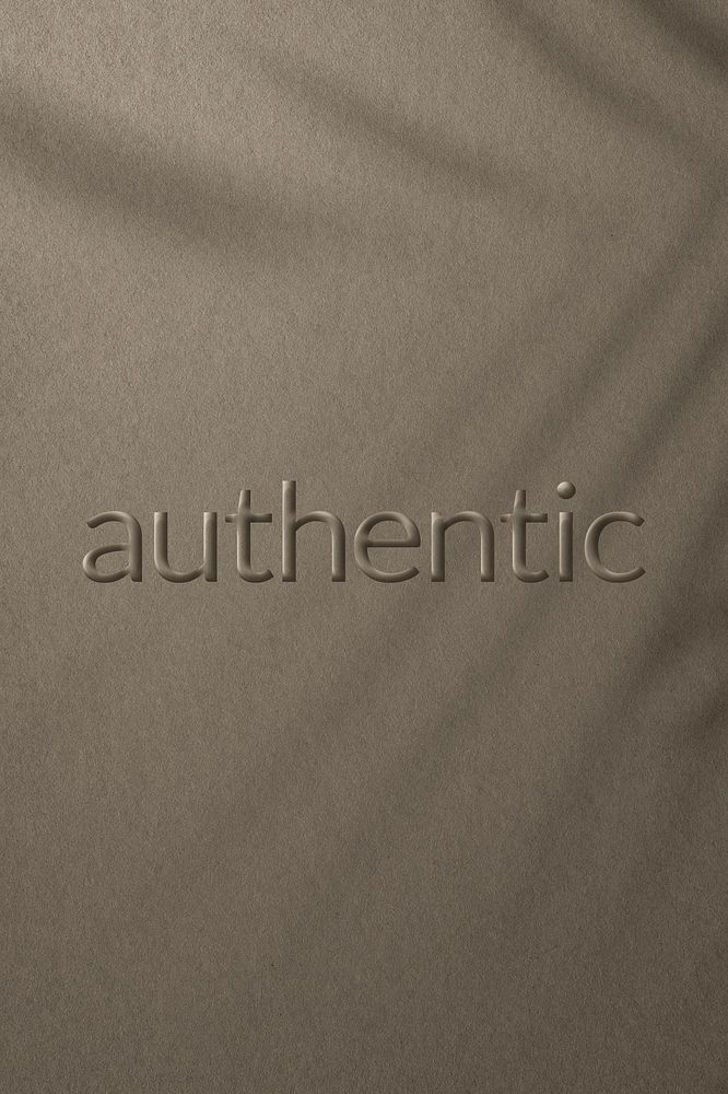 Authentic word embossed typography style