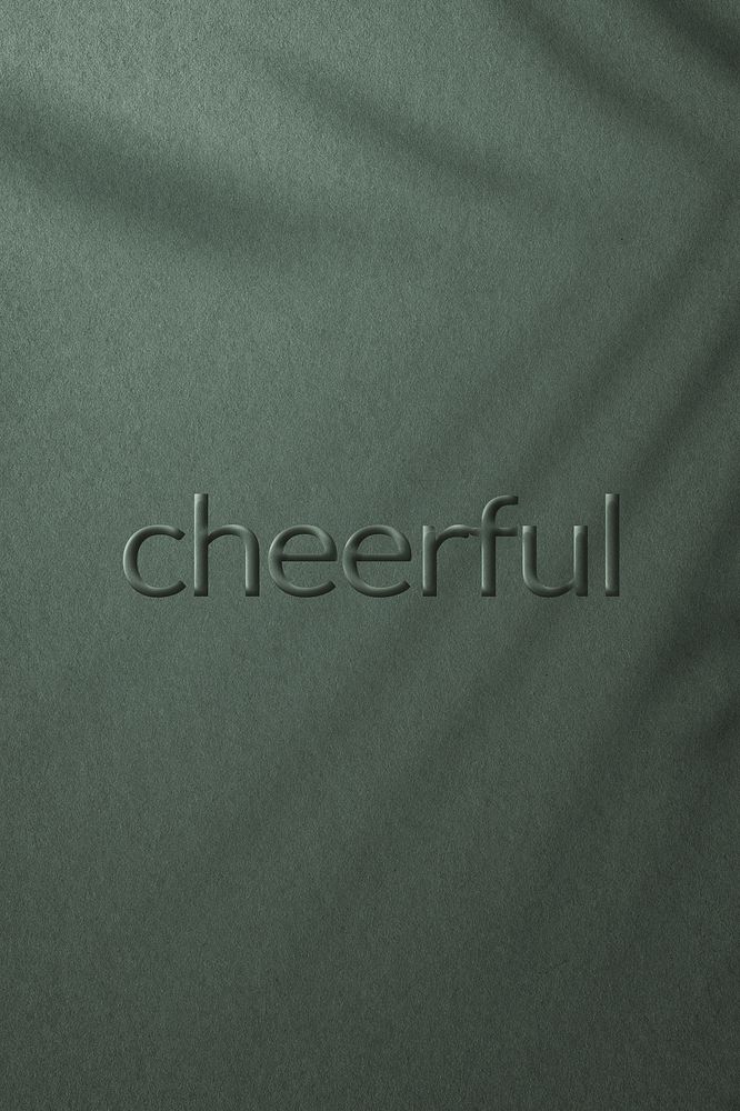 Word cheerful embossed letter typography design