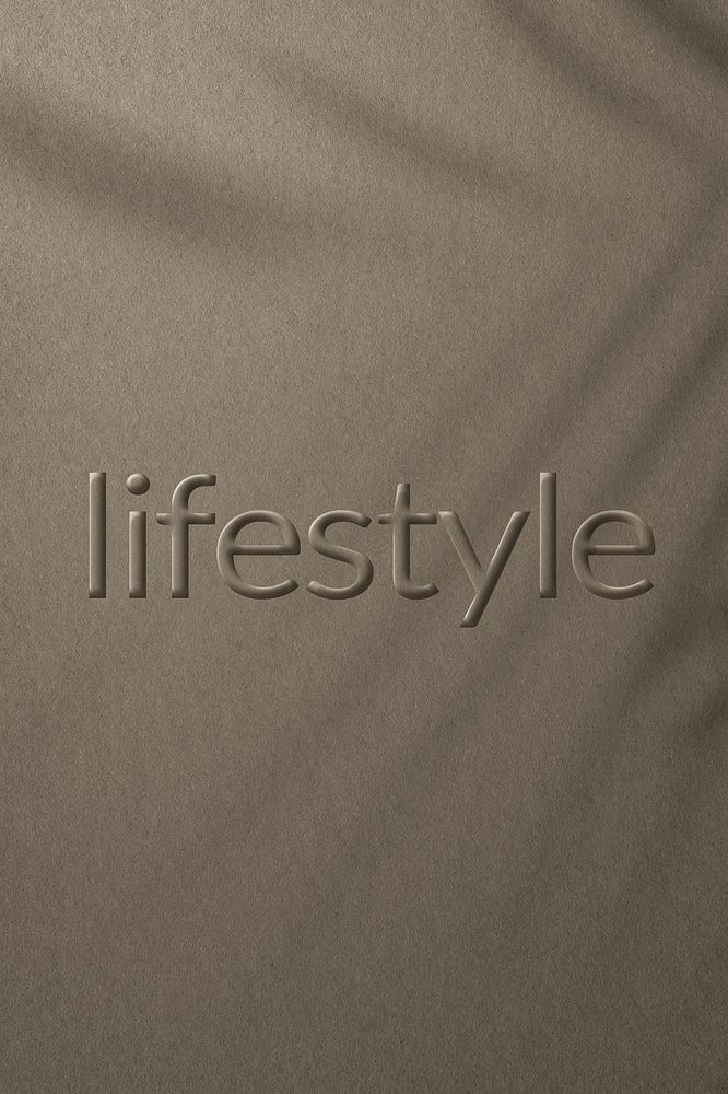 Word lifestyle embossed typography design