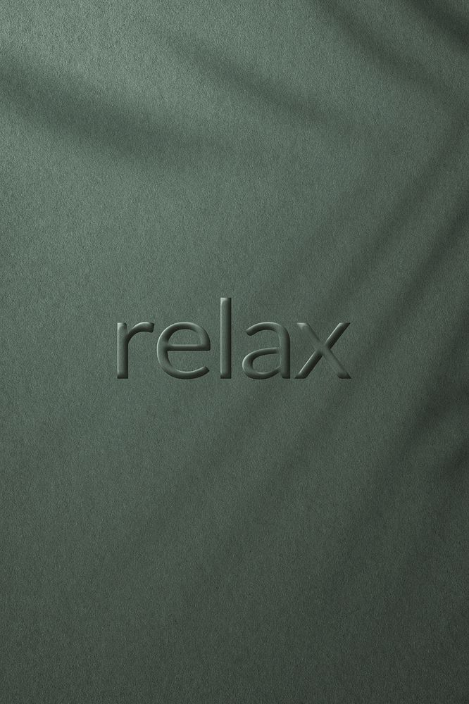 Word relax embossed typography design