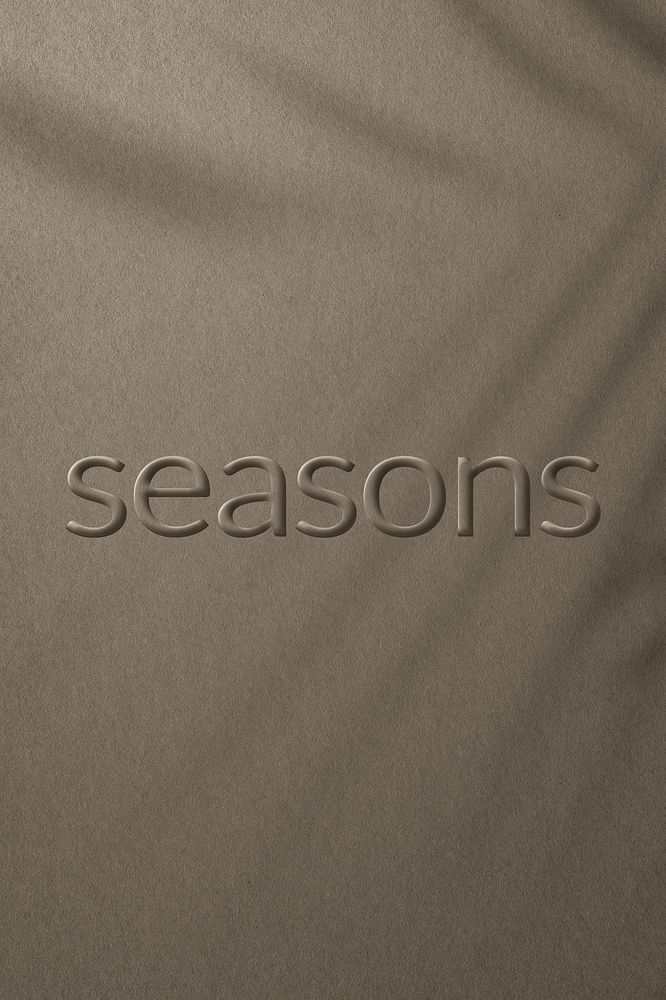 Word seasons embossed typography design