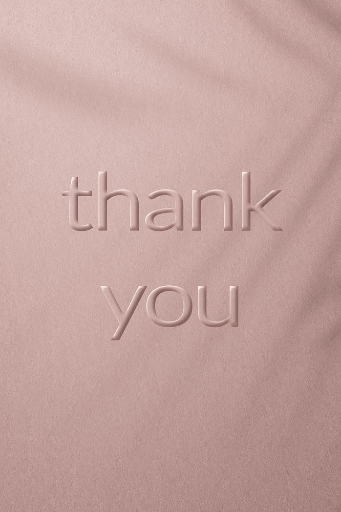 Phrase thank you embossed letter typography design
