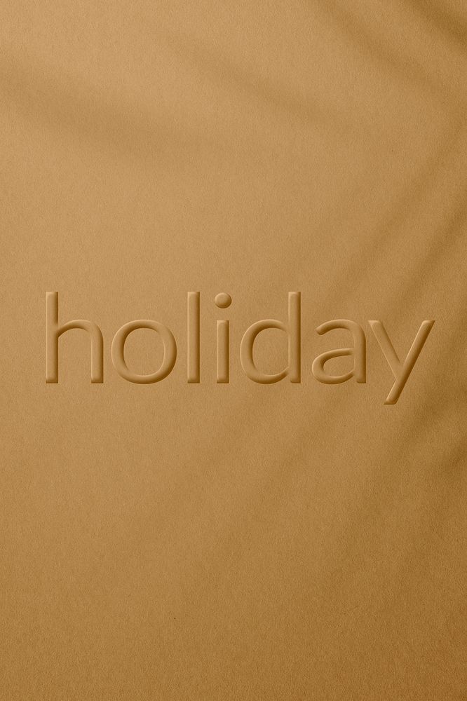 Plant shadow textured embossed holiday word typography