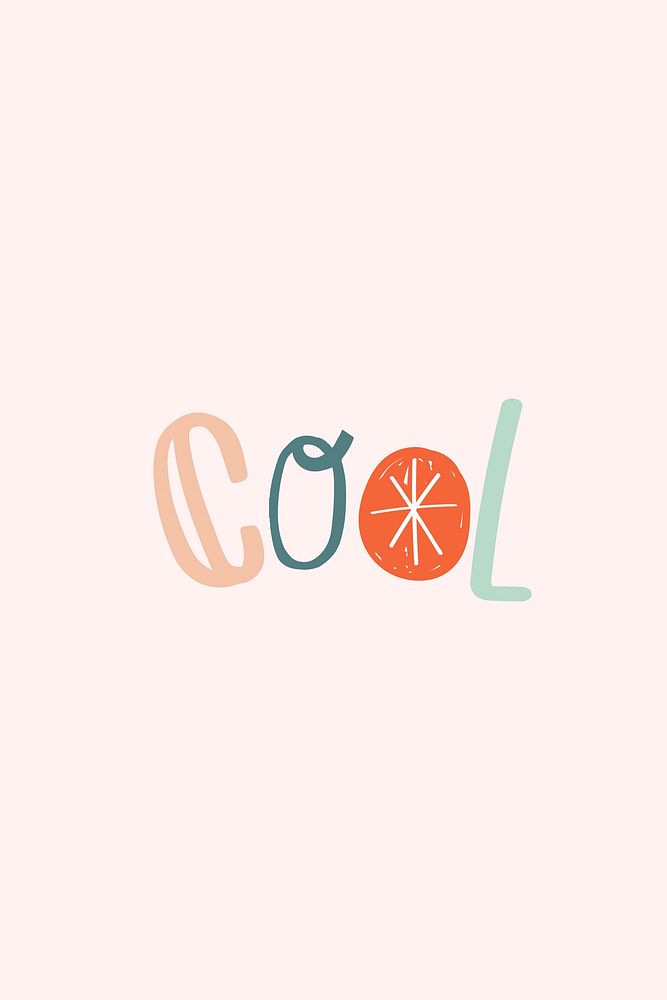 Word art vector cool doodle lettering colorful