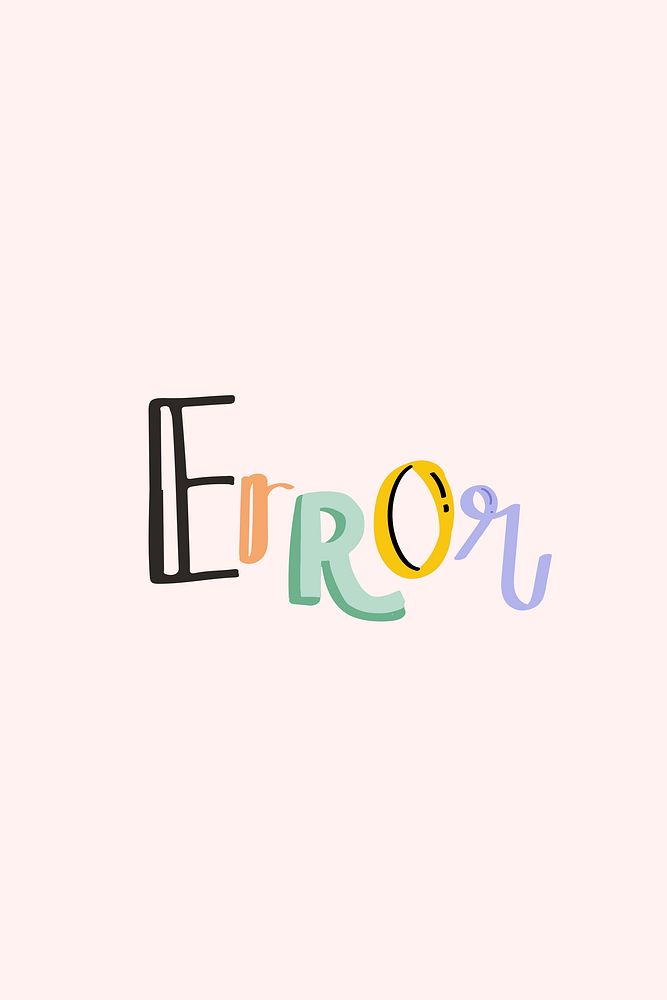 Error word vector doodle lettering