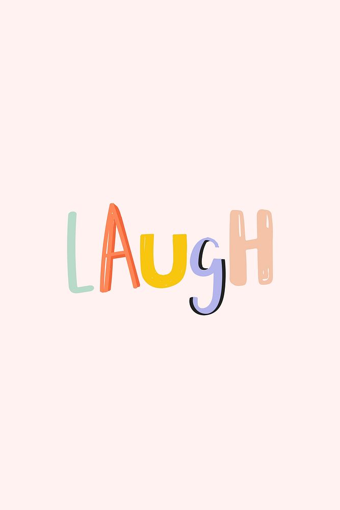 Doodle lettering laugh vector calligraphy