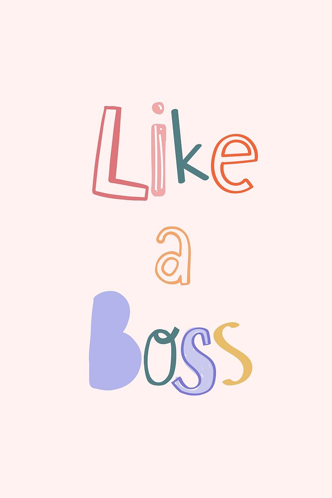 Like a boss vector typeface doodle font