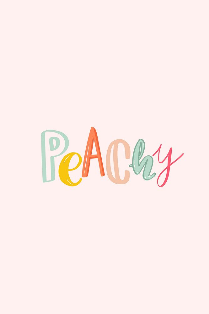 Doodle font peachy typography hand drawn
