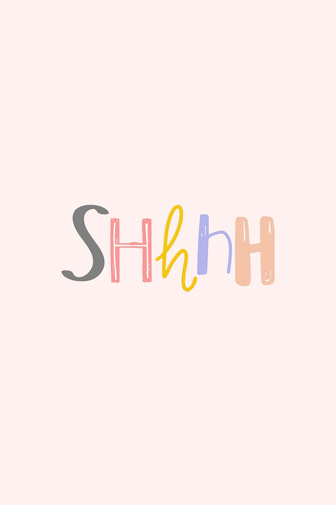 Word art shhdoodle lettering colorful