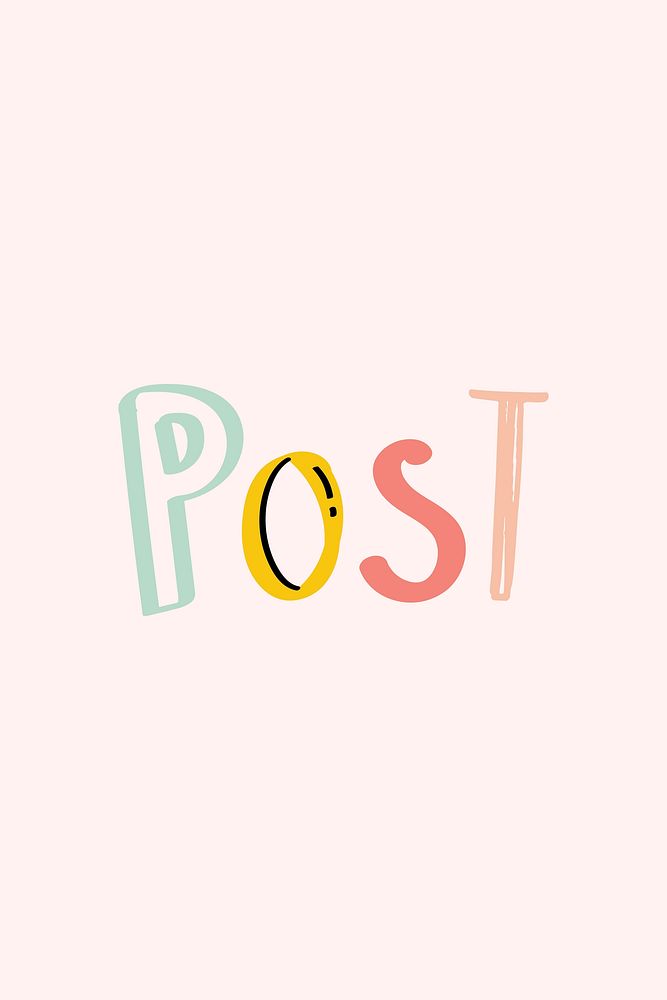 Post doodle hand drawn vector typography