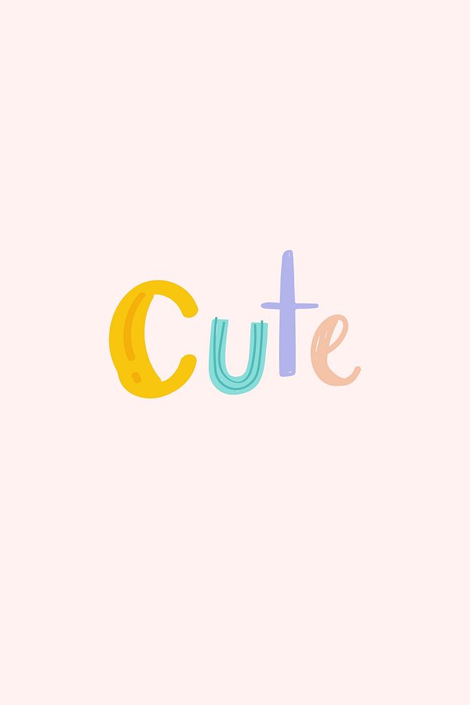 Cute typography vector doodle text