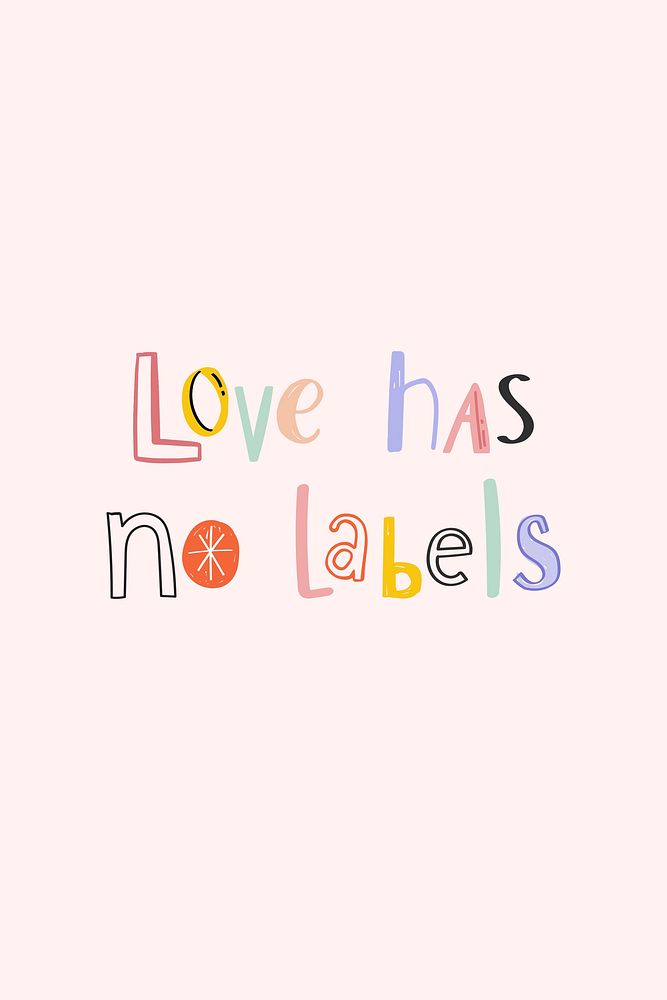 Hand drawn vector Love has no labels colorful doodle