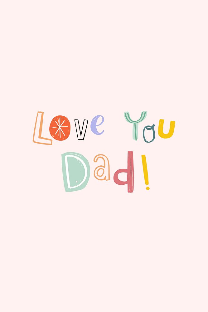 Love you dad vector word typography 