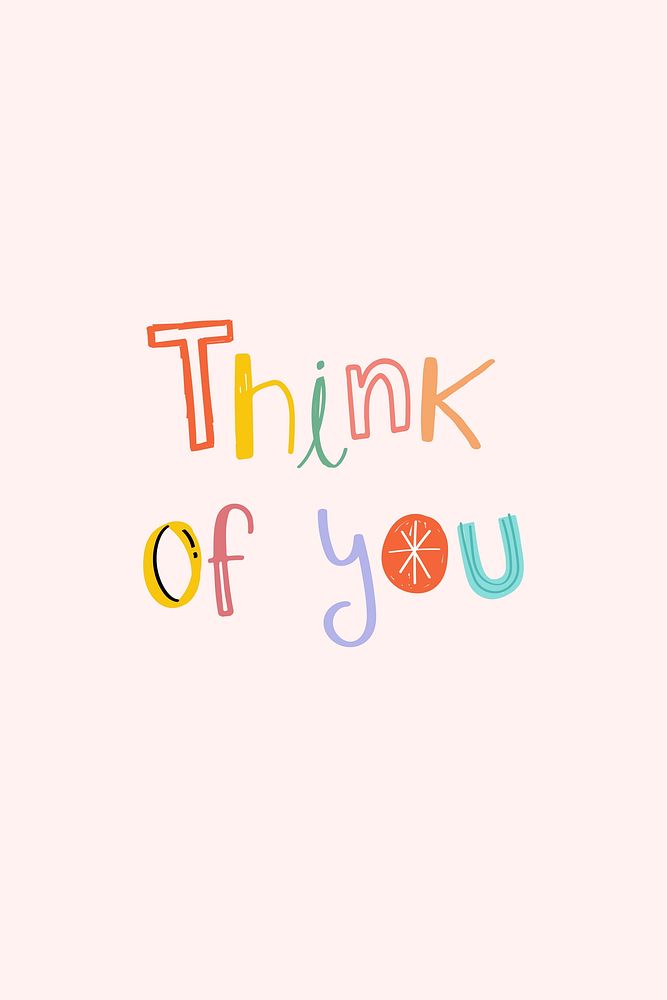 Think of you vectoe text doodle font