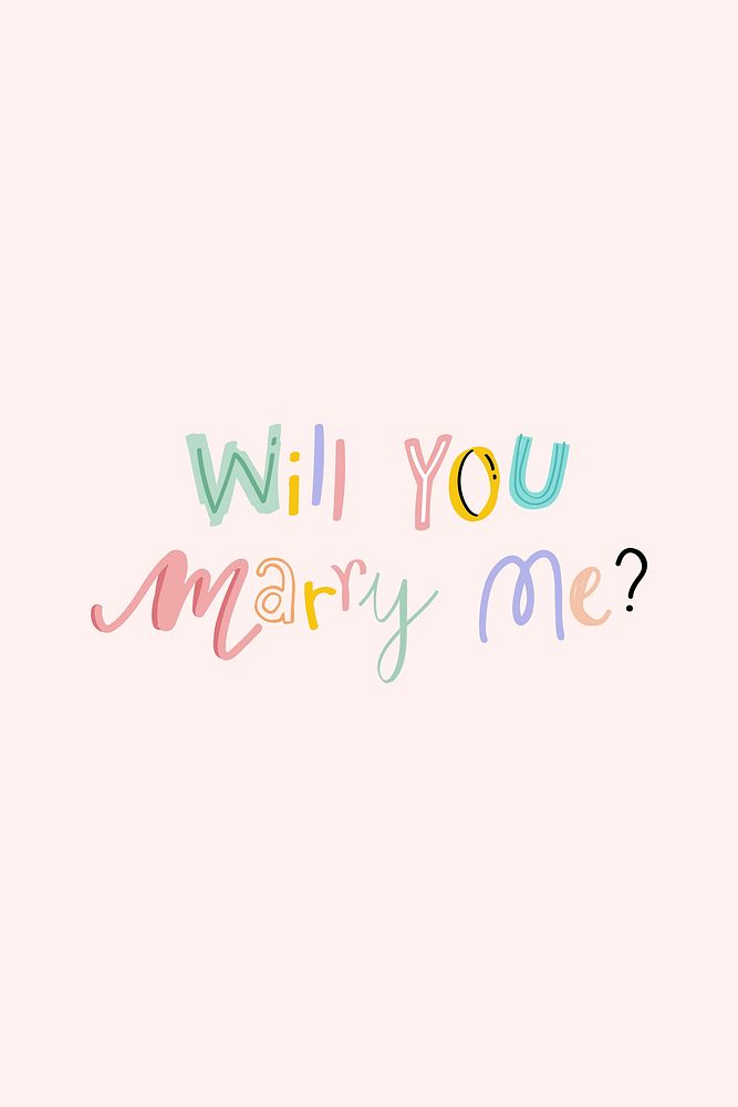 Doodle font will you marry me? typography hand drawn