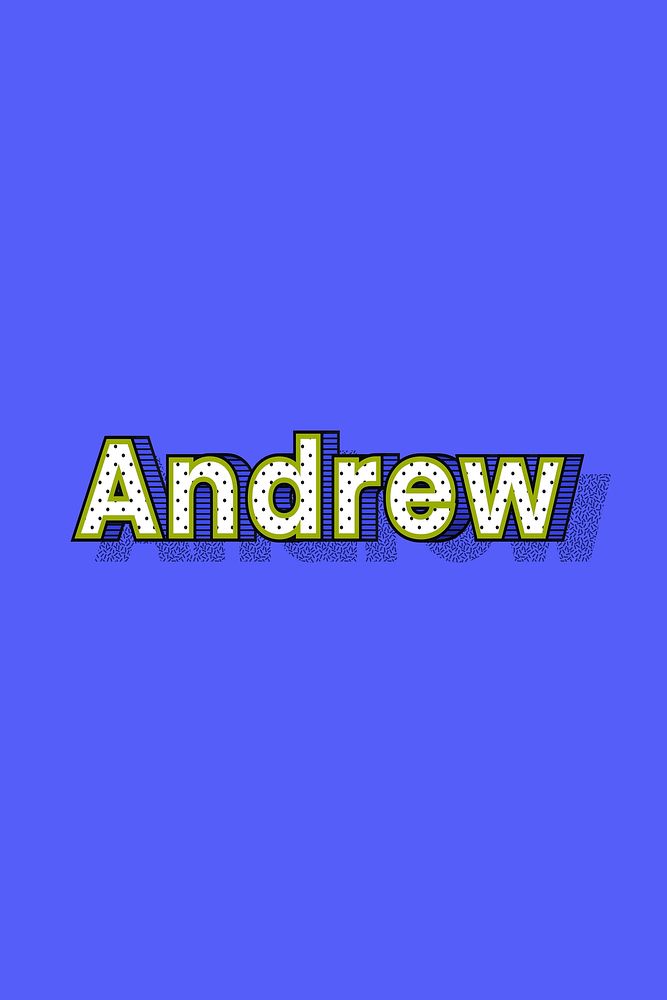 Dotted Andrew male name retro